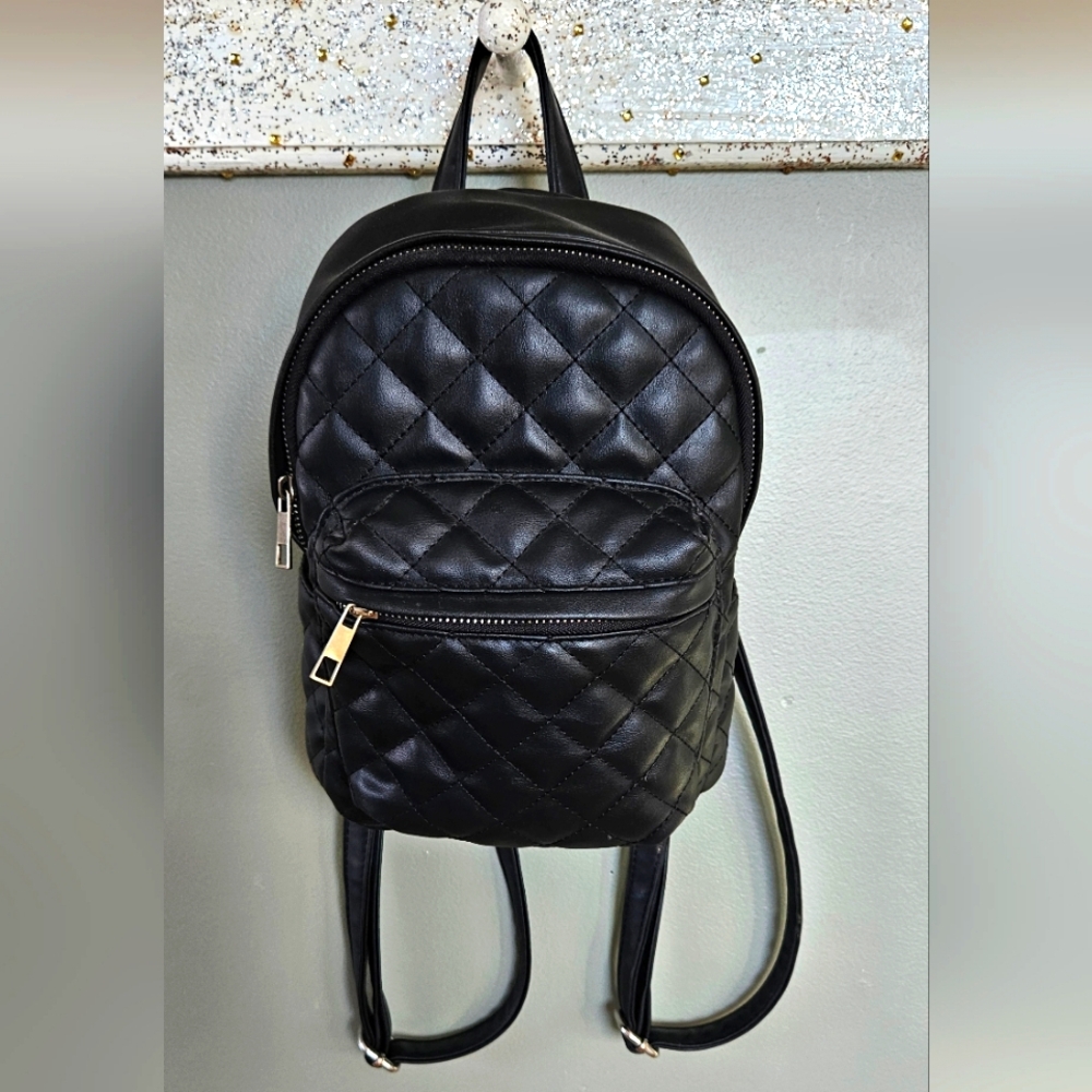 Black Quilted Backpack